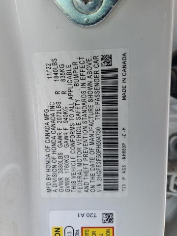 2023 HONDA CIVIC SPOR - 2HGFE2F50PH504730