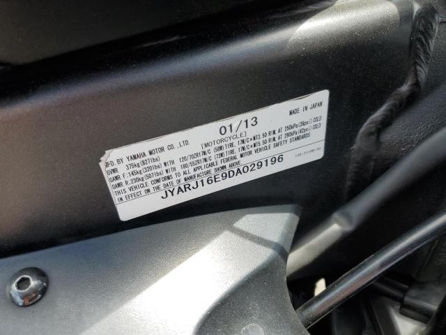 2013 YAMAHA YZFR6 JYARJ16E9DA029196