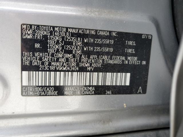 2019 TOYOTA RAV4 XLE P - 2T3C1RFV6KW043404