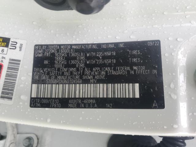 2022 TOYOTA HIGHLANDER - 5TDGBRCH9NS104568