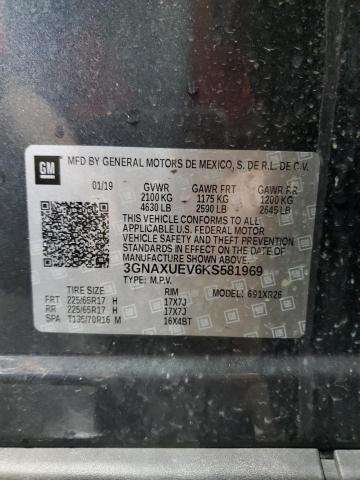 2019 CHEVROLET EQUINOX LT 3GNAXUEV6KS581969