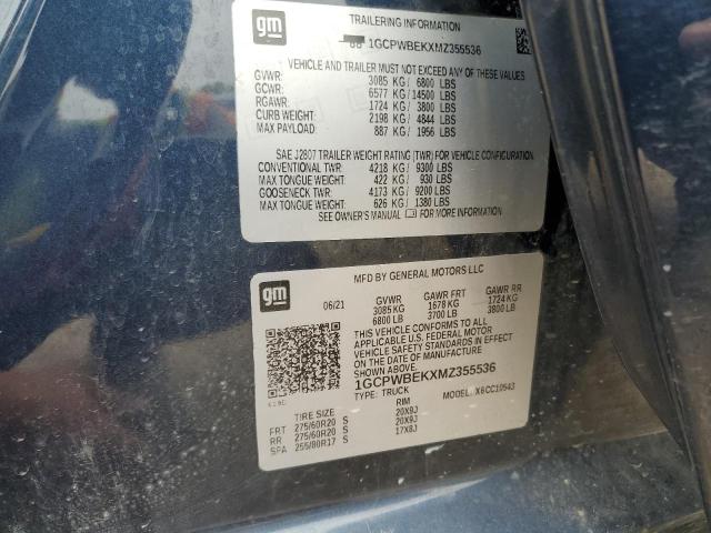 2021 CHEVROLET SILVERADO - 1GCPWBEKXMZ355536
