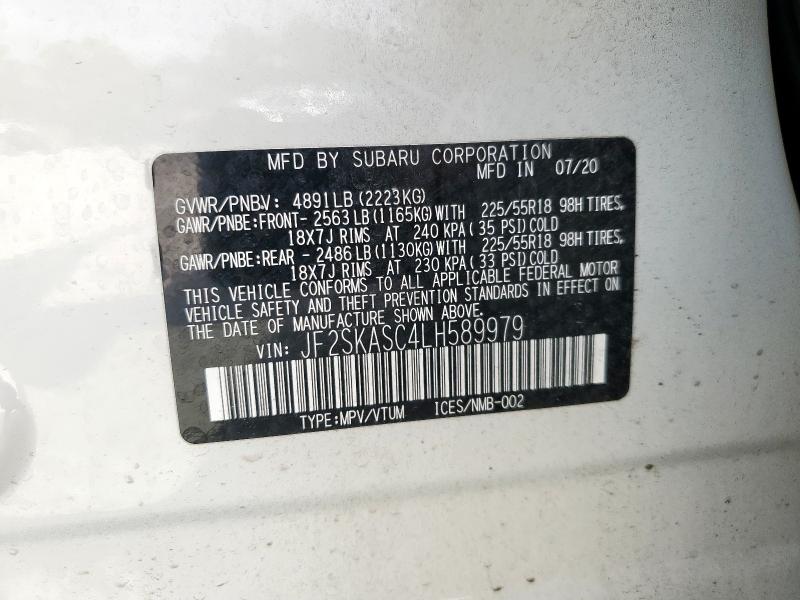 2020 SUBARU FORESTER L JF2SKASC4LH589979