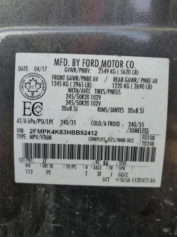 2017 FORD EDGE TITAN - 2FMPK4K83HBB92412