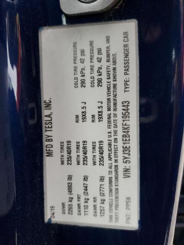 2019 TESLA MODEL 3 - 5YJ3E1EB4KF195443