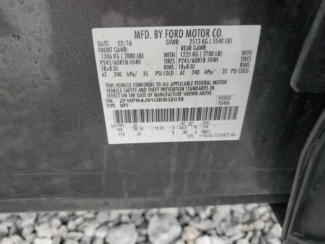 2016 FORD EDGE SEL - 2FMPK4J91GBB32038
