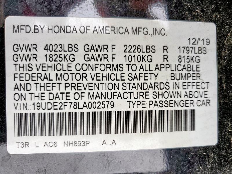 2020 ACURA ILX PREMIU 19UDE2F78LA002579