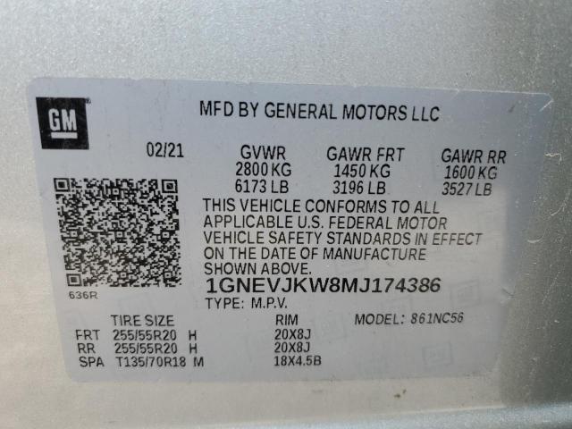 2021 CHEVROLET TRAVERSE R 1GNEVJKW8MJ174386