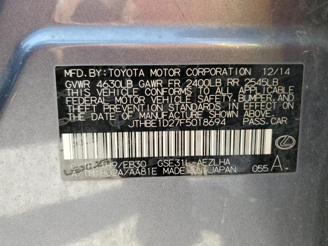 2015 LEXUS IS 350 JTHBE1D27F5018694