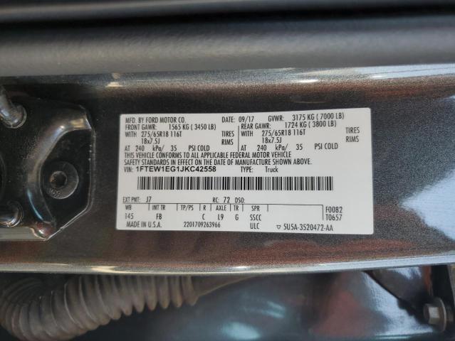 2018 FORD F150 SUPER - 1FTEW1EG1JKC42558