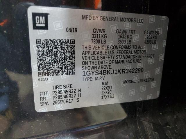 2019 CADILLAC ESCALADE LUXURY 1GYS4BKJ1KR342290