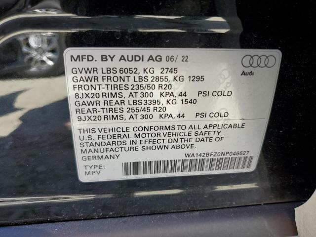 2022 AUDI Q4 E-TRON - WA142BFZ0NP046627
