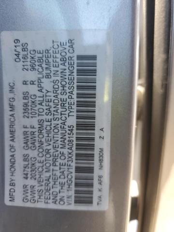 2019 HONDA ACCORD SPORT 1HGCV1F3XKA081545