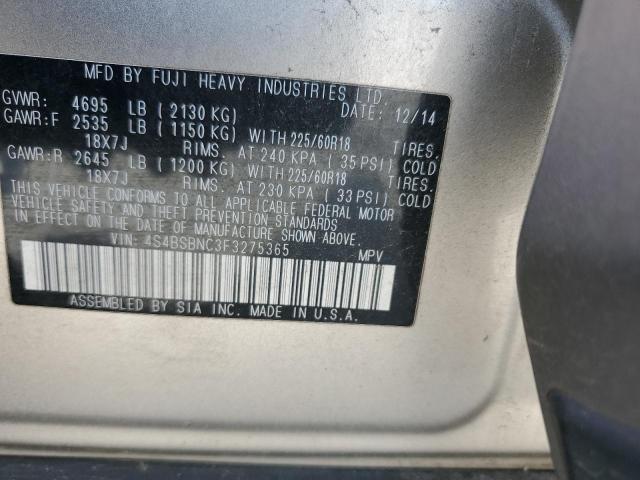 2015 SUBARU OUTBACK 2. - 4S4BSBNC3F3275365