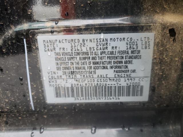 2022 NISSAN SENTRA 3N1AB8DV5NY316416