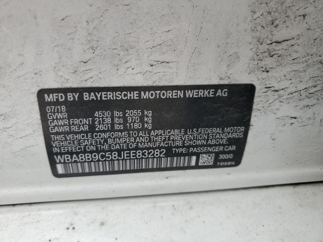 2018 BMW 330 I WBA8B9C58JEE83282