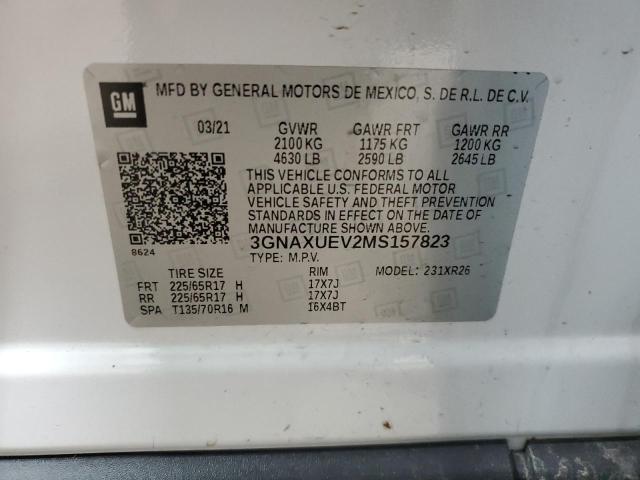 2021 CHEVROLET EQUINOX LT - 3GNAXUEV2MS157823