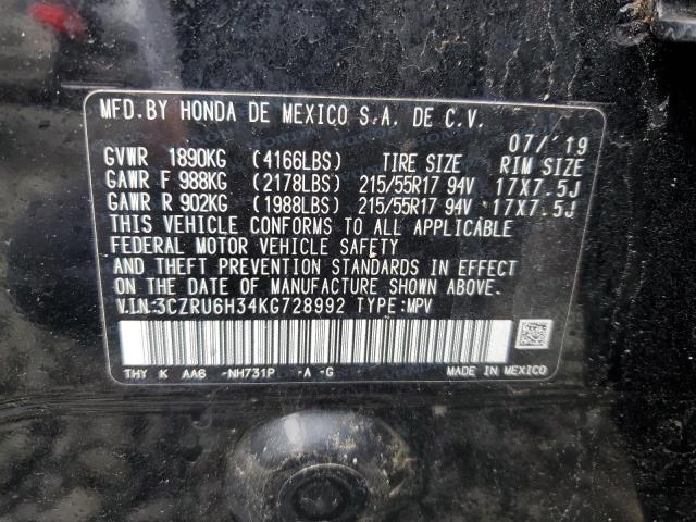 2019 HONDA HR-V LX 3CZRU6H34KG728992