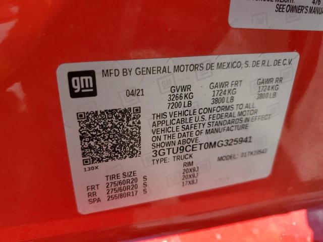 2021 GMC SIERRA K1500 ELEVATION 3GTU9CET0MG325941