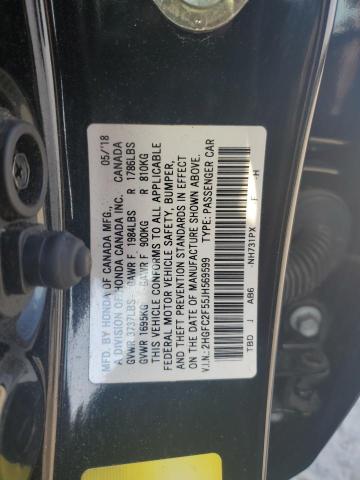 2018 HONDA CIVIC LX - 2HGFC2F55JH569599