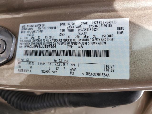 2020 FORD ESCAPE S - 1FMCU0F66LUB57604