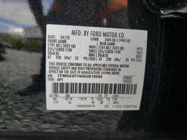 2022 FORD EXPLORER L - 1FMSK8FH6NGB18689