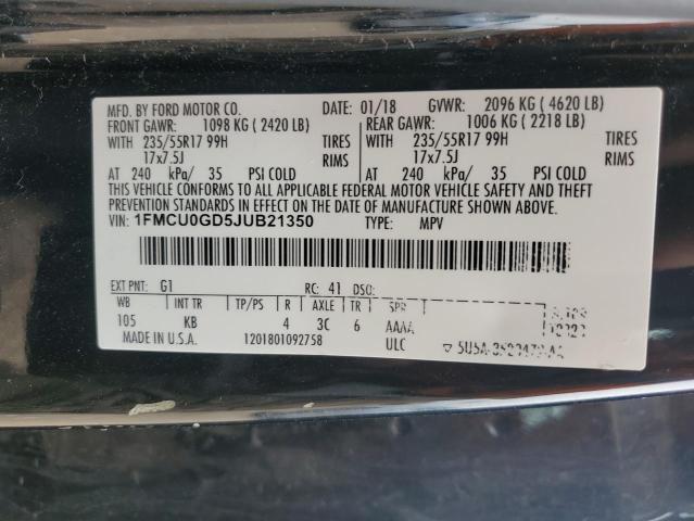 2018 FORD ESCAPE SE - 1FMCU0GD5JUB21350