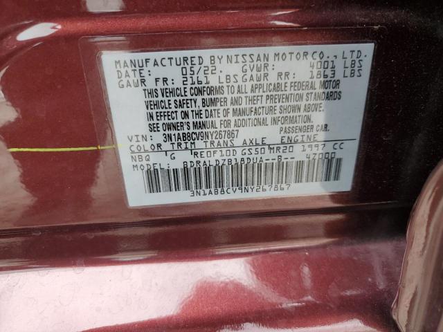 2022 NISSAN SENTRA SV - 3N1AB8CV9NY267867