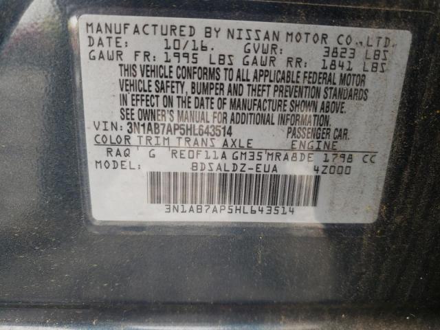2017 NISSAN SENTRA S 3N1AB7AP5HL643514