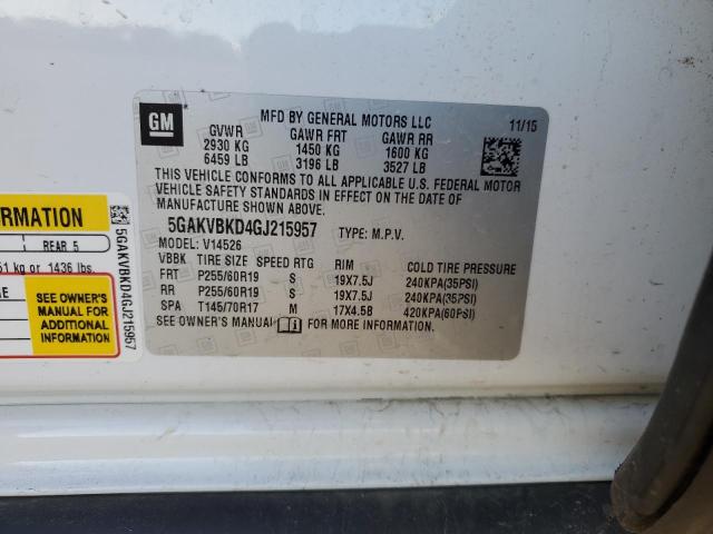 2016 BUICK ENCLAVE 5GAKVBKD4GJ215957