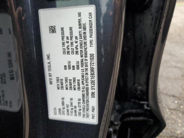 2024 TESLA MODEL 3 - 5YJ3E1EB3RF721930