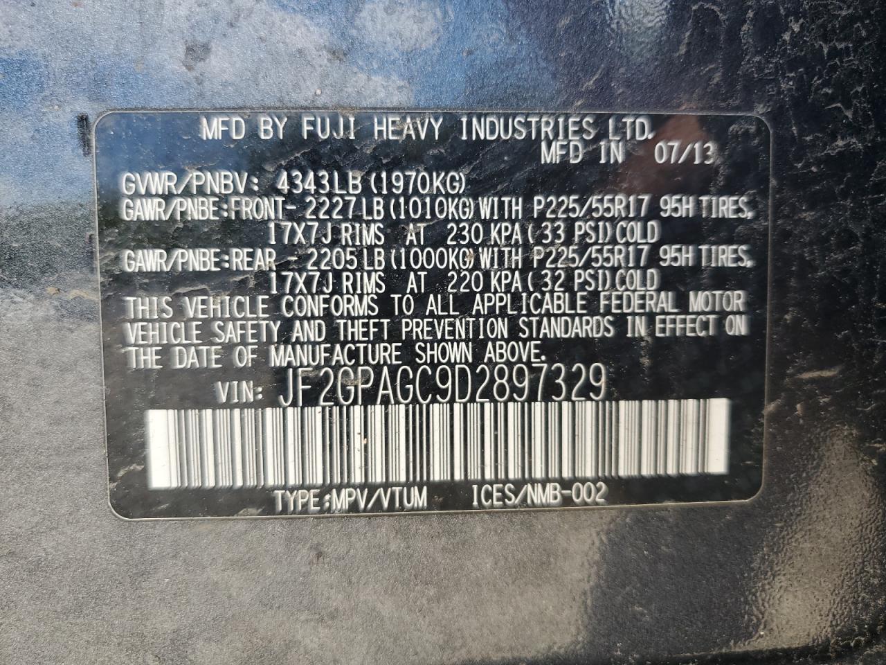 SUBARU XV 2.0 LIMITED