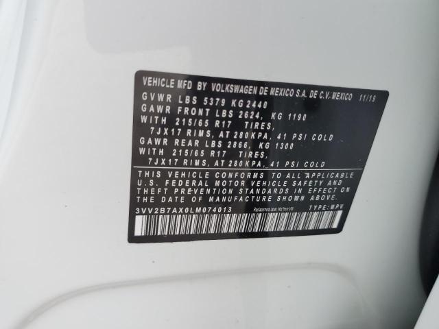 2020 VOLKSWAGEN TIGUAN SE - 3VV2B7AX0LM074013