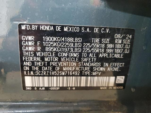 2025 HONDA HR-V SPORT 3CZRZ1H52SM716492
