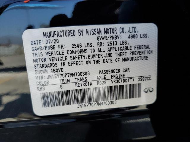 2021 INFINITI Q50 SENSOR JN1EV7CP7MM700303