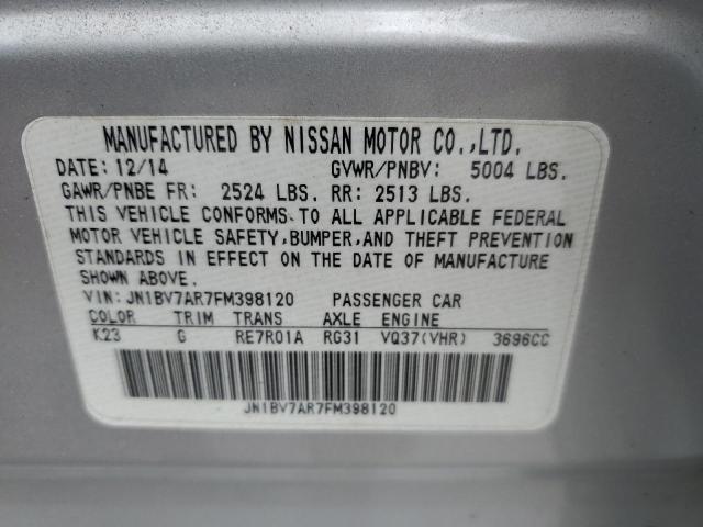 2015 INFINITI Q50 BASE - JN1BV7AR7FM398120