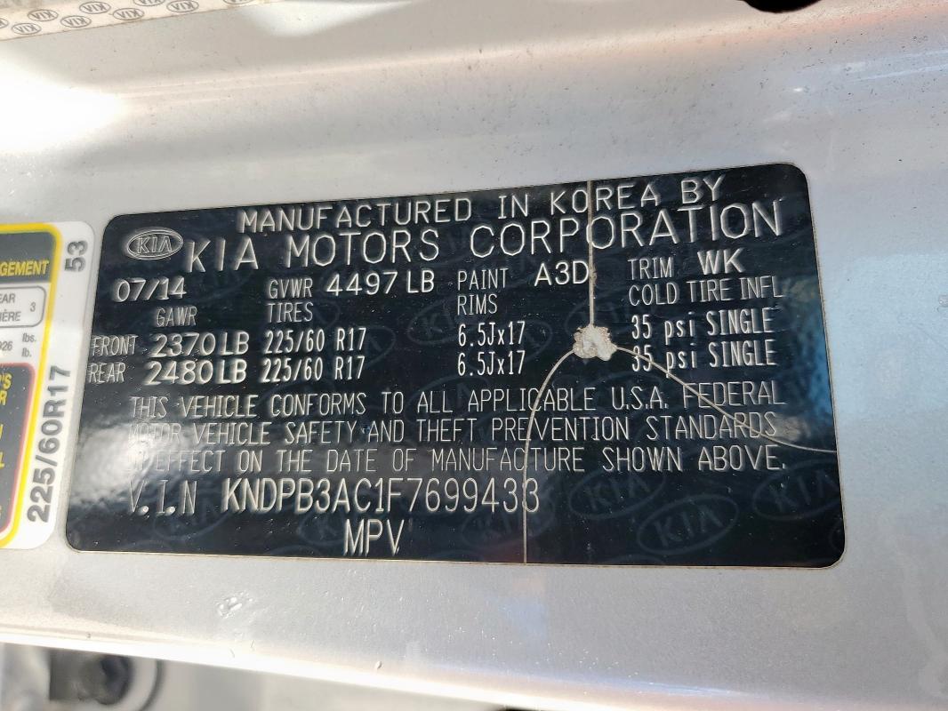 2015 KIA SPORTAGE L - KNDPB3AC1F7699433