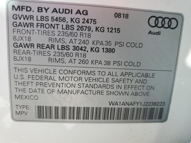 2018 AUDI Q5 PREMIUM WA1ANAFY1J2238223