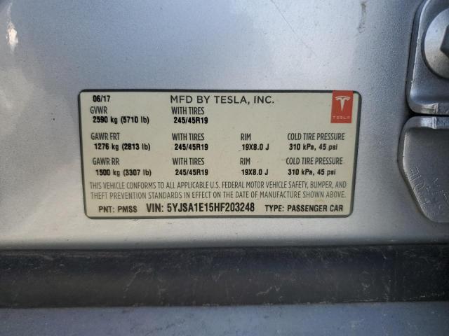 2017 TESLA MODEL S - 5YJSA1E15HF203248
