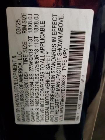 2026 HONDA PASSPORT T 5FNYF9H89TB006238