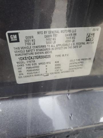 2016 GMC YUKON DENA 1GKS1CKJ7GR384026