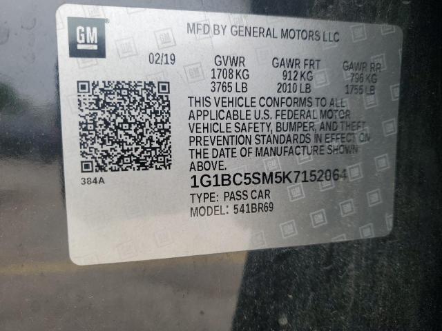 2019 CHEVROLET CRUZE LS - 1G1BC5SM5K7152064