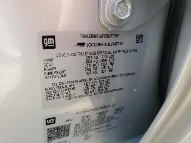 2022 CHEVROLET SILVERADO K1500 RST 1GCUDEED1NZ547652