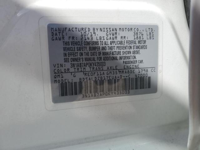 2019 NISSAN SENTRA S - 3N1AB7AP0KY435003
