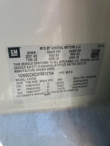 2015 CHEVROLET TAHOE C150 - 1GNSCCKC3FR612794