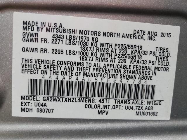 2015 MITSUBISHI OUTLANDER - 4A4AR4AU8FE047784