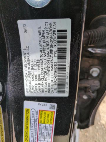 2022 HONDA CIVIC SPOR 19XFL2H80NE022473