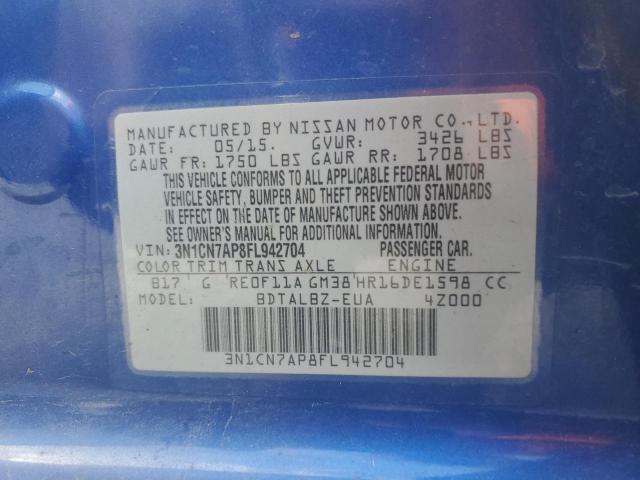 2015 NISSAN VERSA S - 3N1CN7AP8FL942704