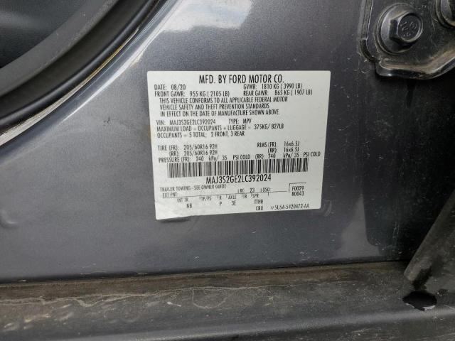 2020 FORD ECOSPORT S MAJ3S2GE2LC392024