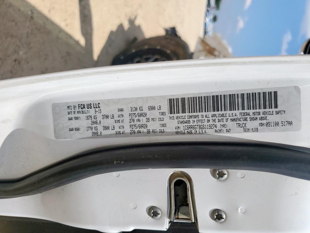 2016 RAM 1500 SLT - 1C6RR6GT8GS119274